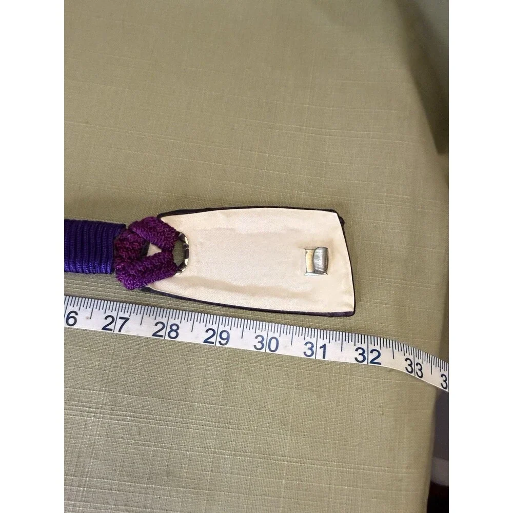 Vintage 70s/80s Unique Buckle Clasp Cord Belt Purple